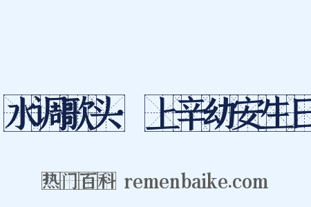 水调歌头·上辛幼安生日是什么意思的图片